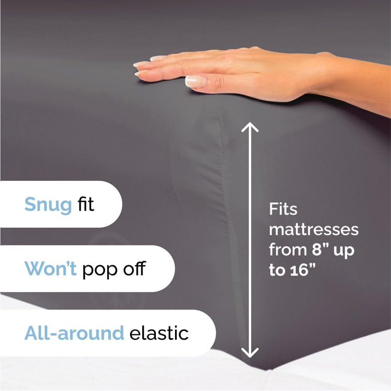 King Spa Blue Microfiber Deep Pocket Sheet Set