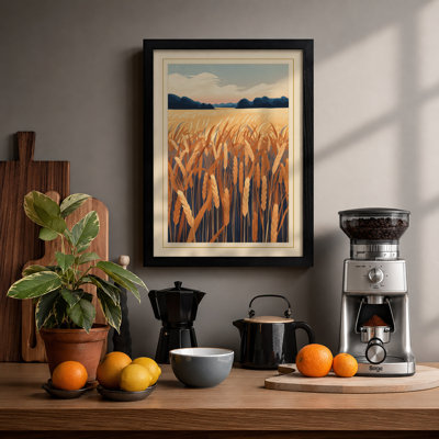 Golden Wheat Fields Rustic - Framed Print
