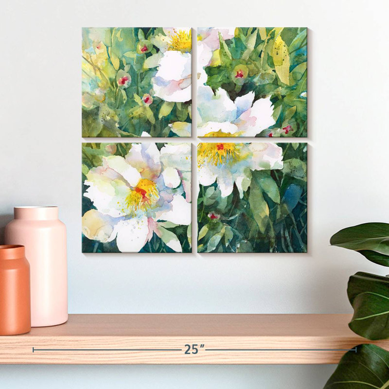 Harnek Pristine Peonies, 18" H x 18" W