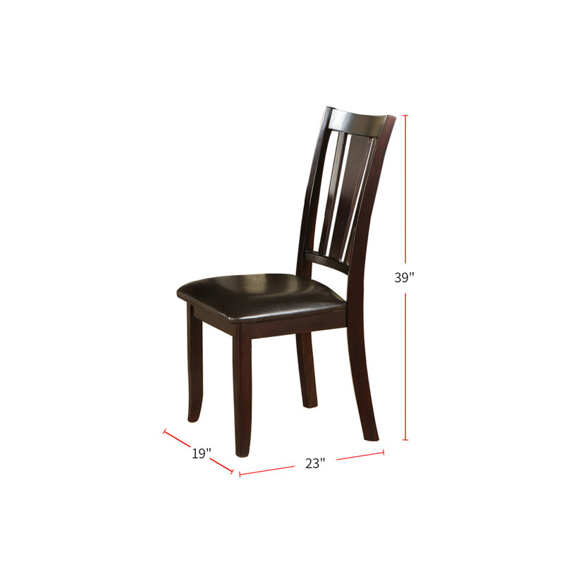 Set Of Two Dining Chairs With Slat Back Design