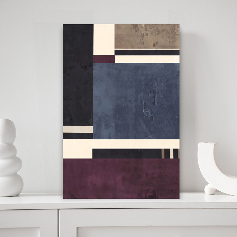 Crosby St 3, art mural contemporain abstrait et élégant, 18" H x 12" W