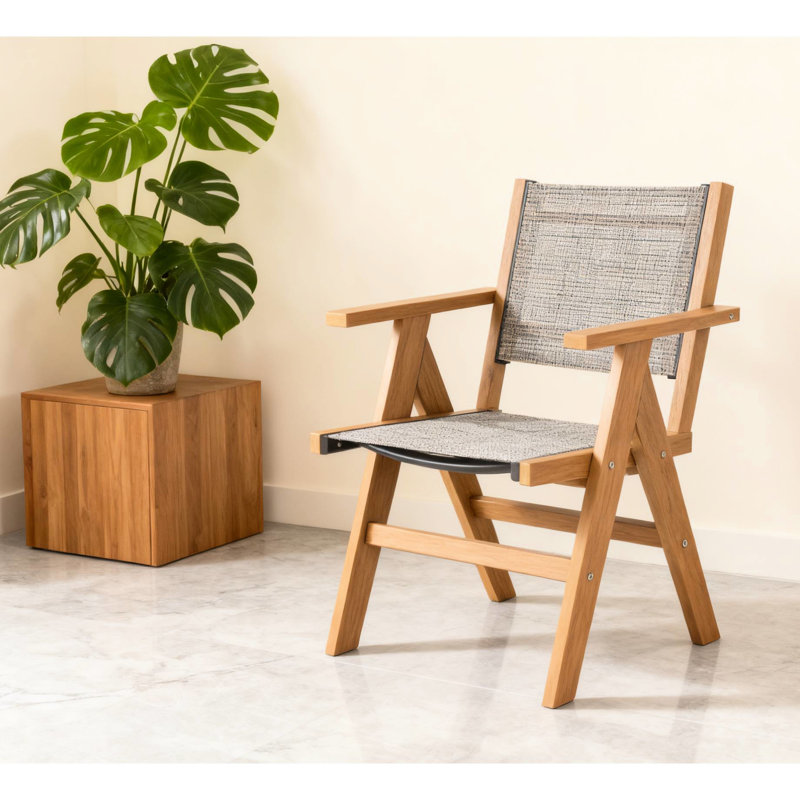 Chaise de jardin Hips, matériau tissé, support triangulaire, couleur, idéale pour les bars à café Chaise de patio avec siège à carreaux, pieds stables, détente en plein air