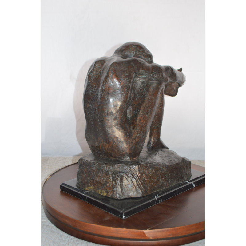 Statue en bronze Meta Le Désespoir Rodin - Taille: L 12 po x l 11 po x H 19 po.