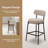 Sherpa Counter Height Bar Stools Set of 6 Modern Upholstered Barstools with Curved Open Back/Round Seat Boucle Comfortable Bar Chairs for Kitchen Island, 24.6 Inch-1606000215
