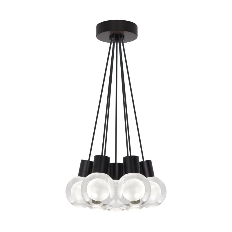 Mina LED Pendant, Black, 152" H x 7.6" W x 14" D, 7