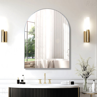 Metal Framed Arched Bathrrom Mirror