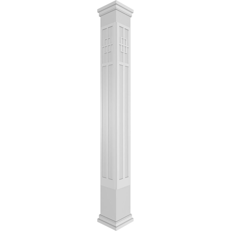 Colonne de style mission artisanale carrée non effilée Craftsman, H 108 po x l 7,625 po x P 7,625 po