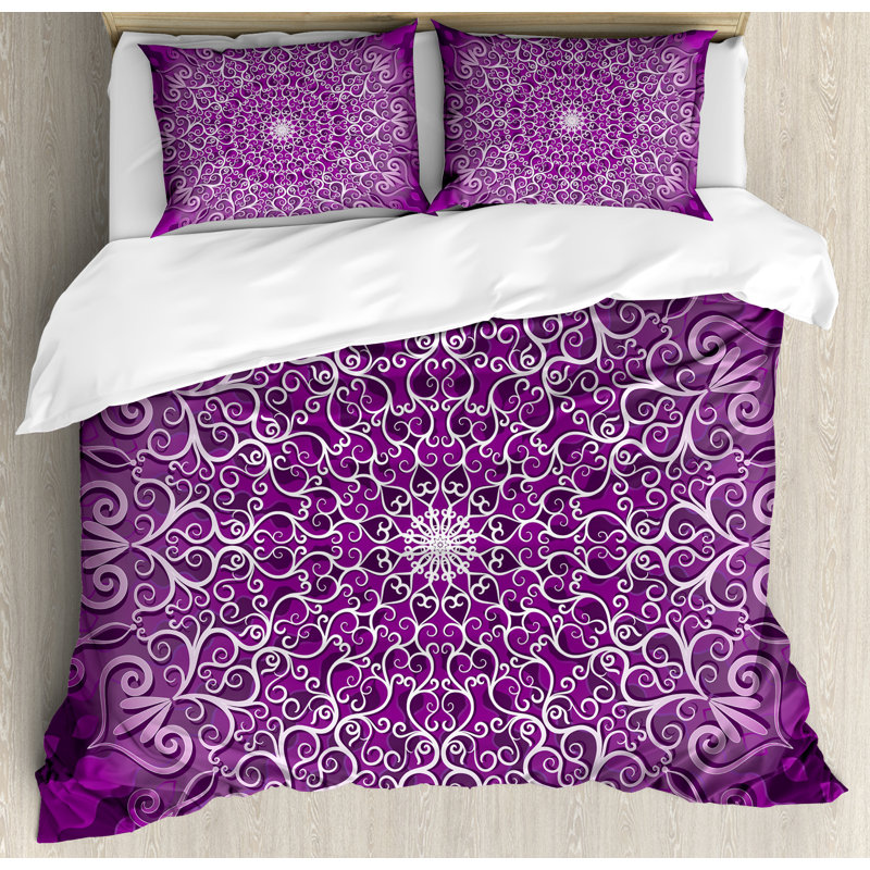 Mandala Modern & Contemporary Polyester Geometric Shapes Duvet Cover, King Duvet Cover + 2 King Shams