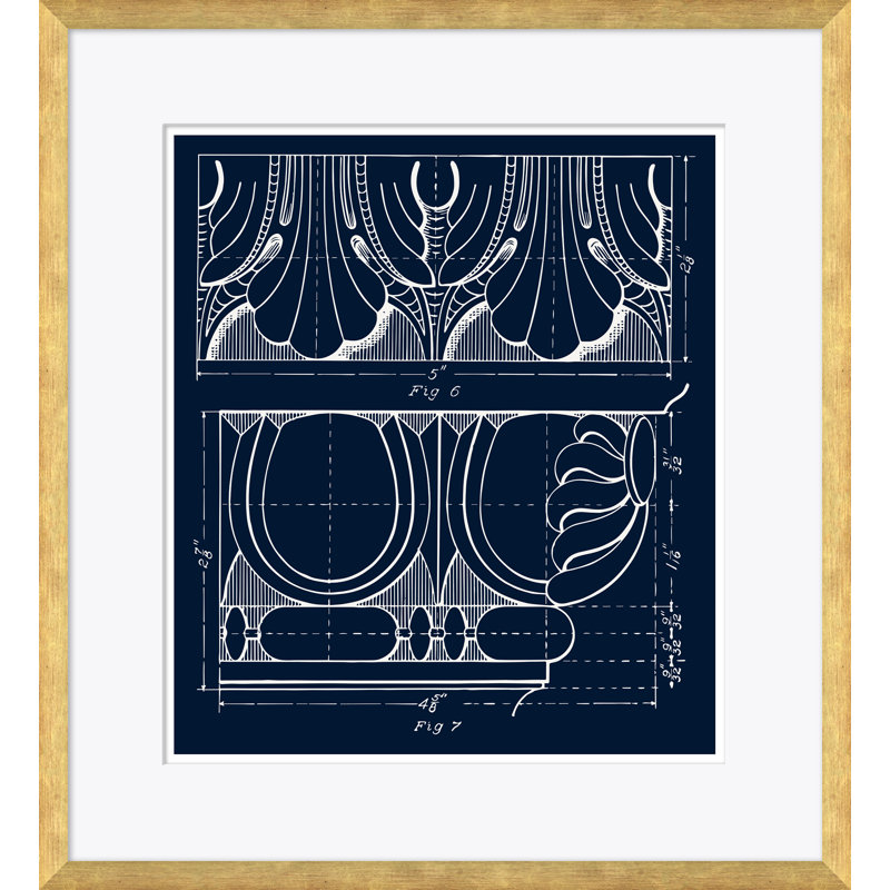 Blue Figure 7 Framed Drawing Print