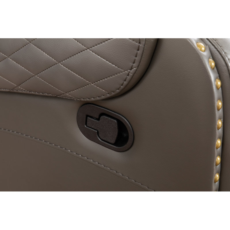 Ensemble de salon inclinable en cuir deux tons Ilyia, Similicuir gris