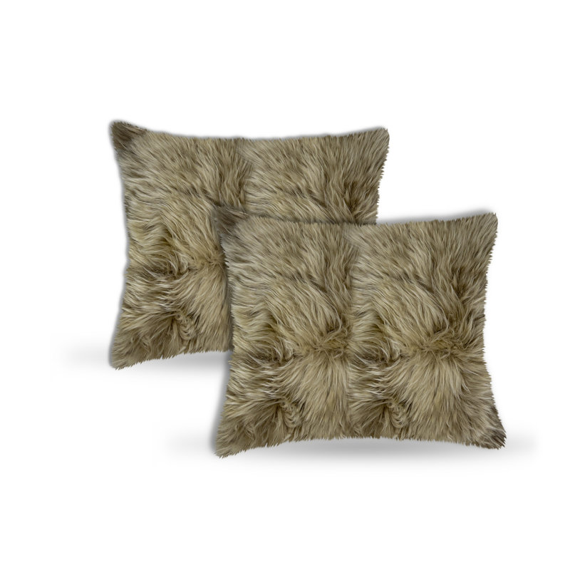 Housse et insert de coussin carré 100% laine , Taupe