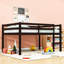 Lit mezzanine simple en bois avec échelle-499246109