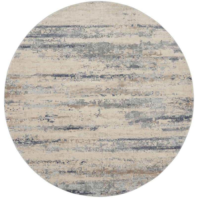 Tapis beige Modern, Rond 5 pi 3 po
