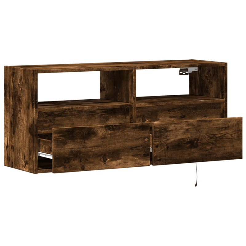 Dallton Unfinished TV Stand, Smoked Oak, 100cm
