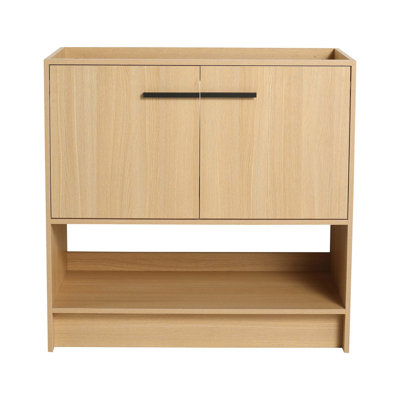 36" Bathroom Vanity, 2 Doors, Freestanding Bathroom Cabinet Vanity, Plywood (Excluding Sink)
