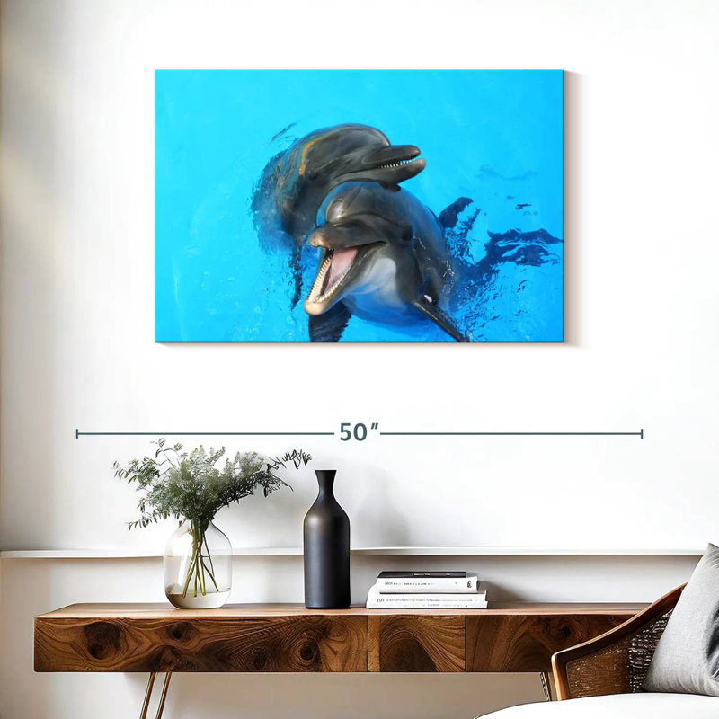 Happy Dolphins, 24" H x 36" W