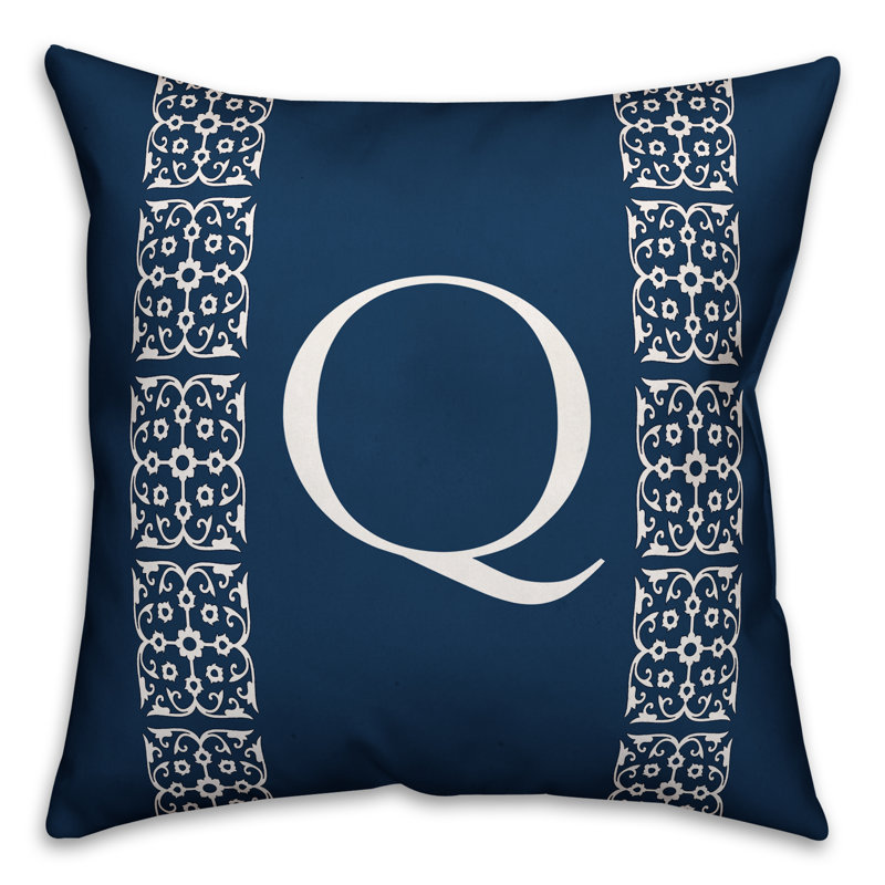 Reversible Throw Pillow, Q