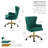Anzly Velvet Wingback Office Chair with Gold Chrome Base-2024574263