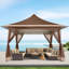 Pavillon de jardin imperméable 12 x 12 pi, tente escamotable -108638940