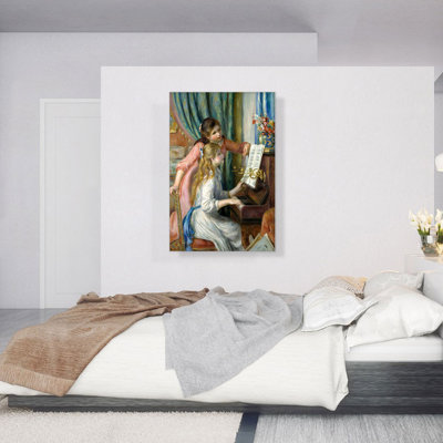 Deux jeunes filles au piano, 1892 par Pierre-Auguste Renoir, reproduction d'art sur toile tendue