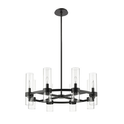 Fouges 8 - Light Dimmable Wagon Wheel Chandelier