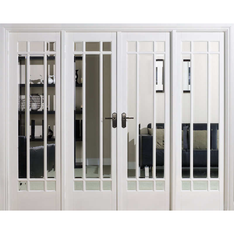 Manhattan Clear Bevelled Glazed Primed White Internal Door W8