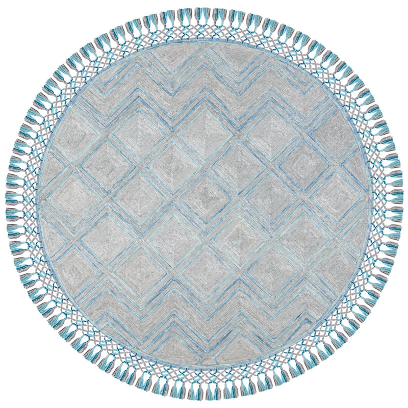 Cummings Hand Tufted Performance Geometric Rug, Round 6'