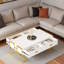 Modern Rectangular Coffee Table With 4 Drawers And Gold Base-1111542704
