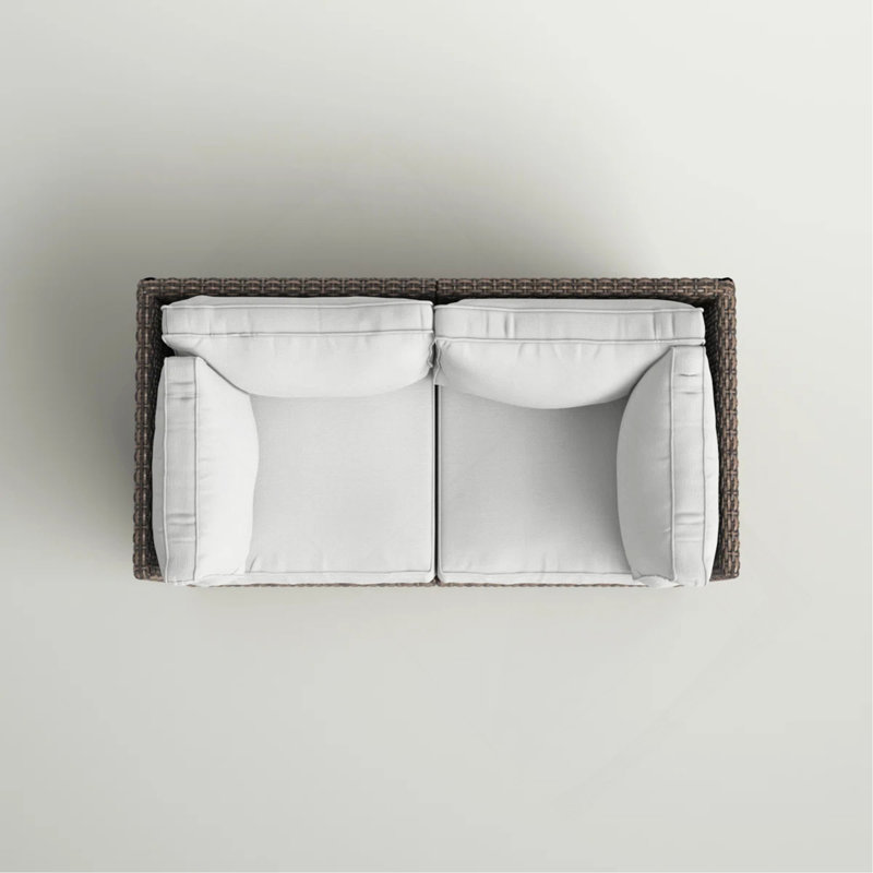 Patio Wicker Loveseat with Cushions, Fully Assembled