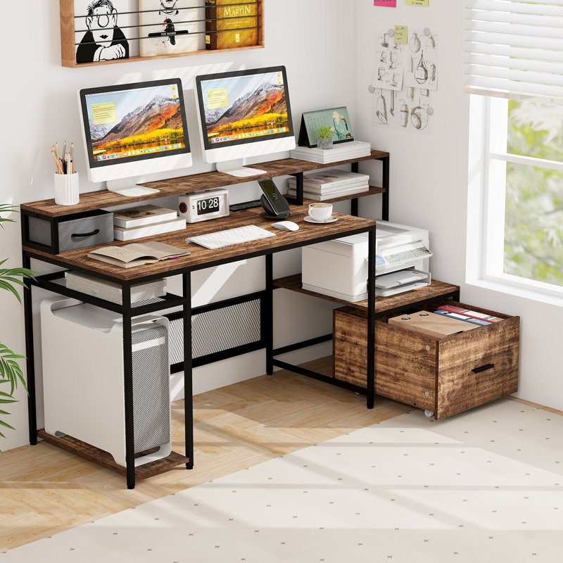 Metal Base Computer Desk