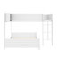 Lit superposé en bois double avec lit superposé double avec tablette de rangement intégrée et échelle, avec support à lattes, aucun sommier nécessaire, blanc