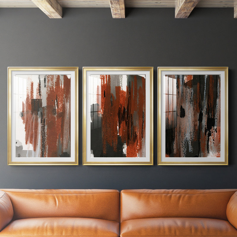 «Loft Pastel V», reproduction encadrée de qualité supérieure - prête à être accrochée, Encadrement doré