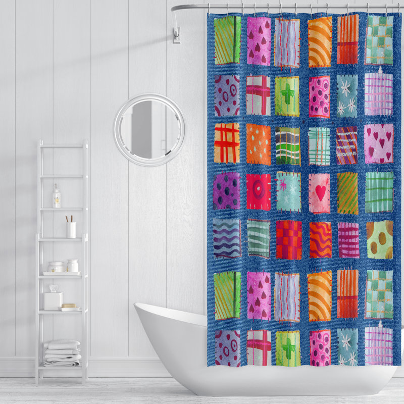Grenville Patchwork Shower Curtain, 93" H x 70" W