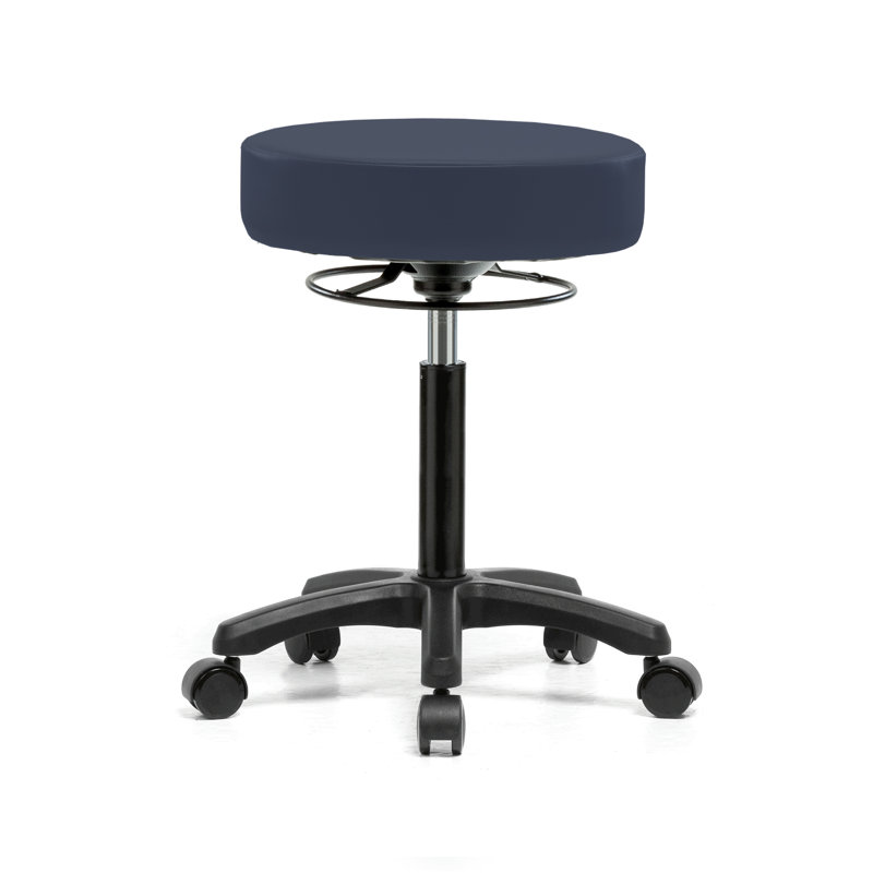 PERCH Lab Stool | Medium Bench Height 20.75-27.75", Imperial Blue Vinyl