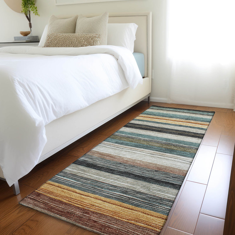Machine Washable Indoor/Outdoor Cinead ACN1703 Beige Rug, Runner 2'3" x 7'6"