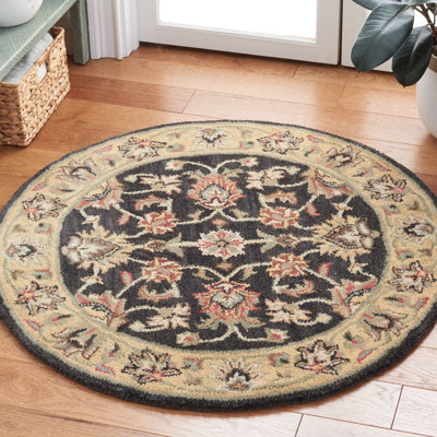 Tapis gris anthracite / or en laine touffeté à la main Cranmore