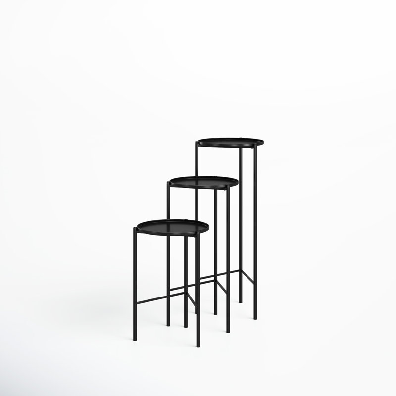 Quince 3 - Piece Living Room Table Set, Black