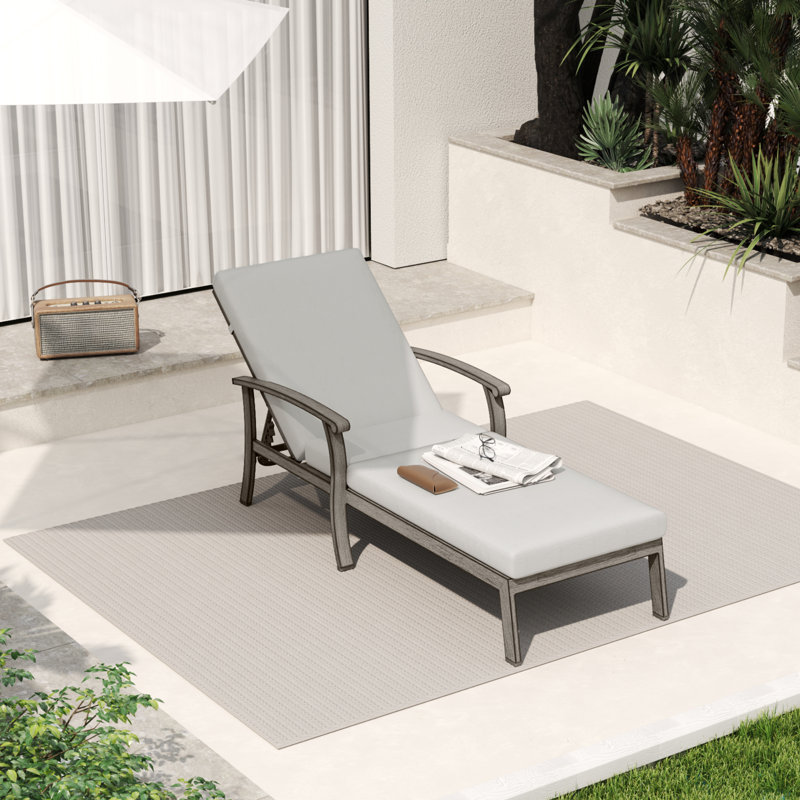 Chaise longue inclinable longue avec coussins 62,2 po Marjolein