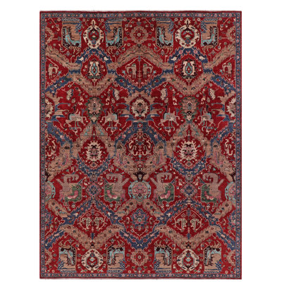 Tapis rouge / bleu marine unique en son genre