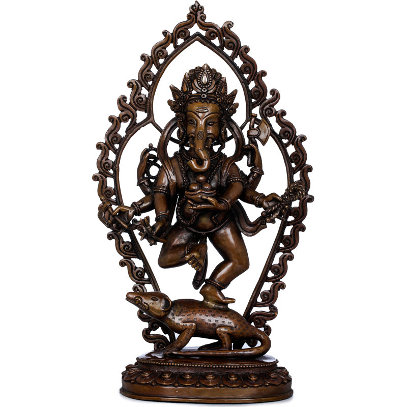 Shadbhuja Ganesha dansant à six mains népalais
