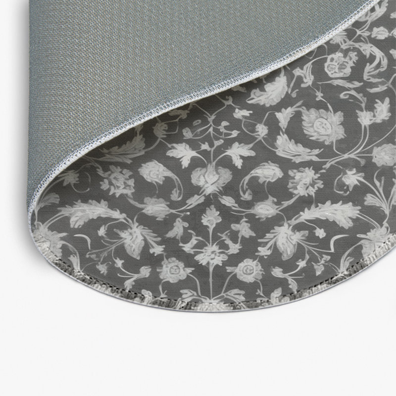 Tapis gris d'intérieur et d'extérieur Tabriz, Rond 5 pi