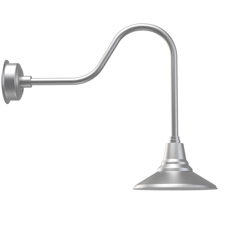 Luminaire de grange d’extérieur Albali, Argent galvanisé, H 24,92 po x l 12 po x P 31 po