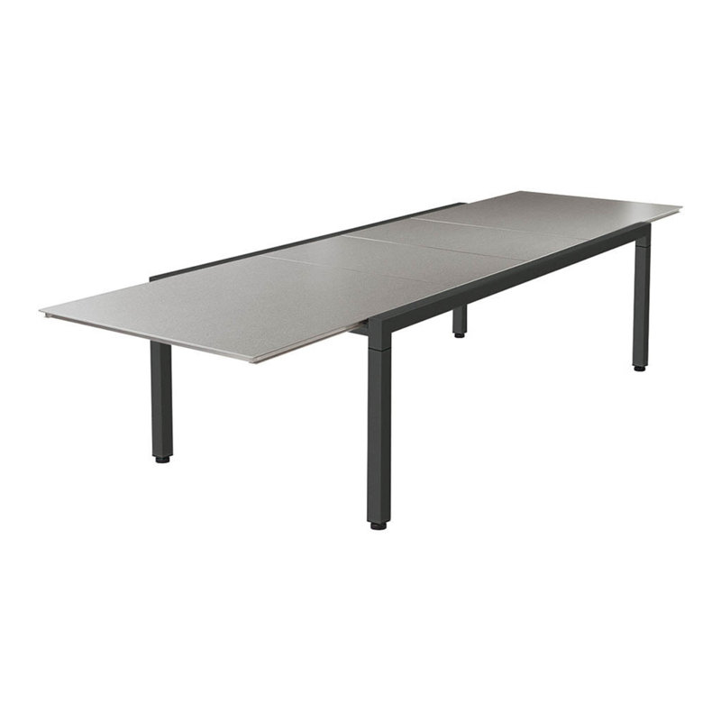 Equinox Extending Dining Table, Dusk Ceramic Top/Graphite Base