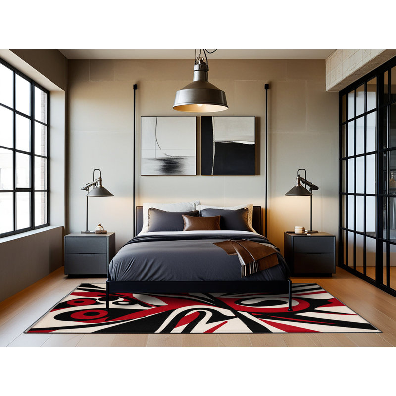 Crimson Radiance Rug, Square 3'