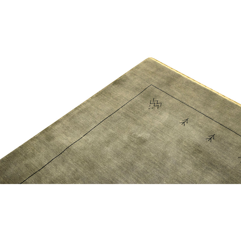 Hand Knotted Wool Area Rug in Gray