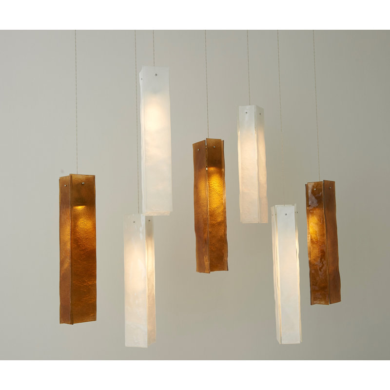 7 - Light Pendant, White/Amber, 12