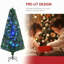 Sapin de Noël artificiel illuminé de 6 pi avec branches réalistes, 24 lumières DEL multicolores, fibre optique et 230 pointes
