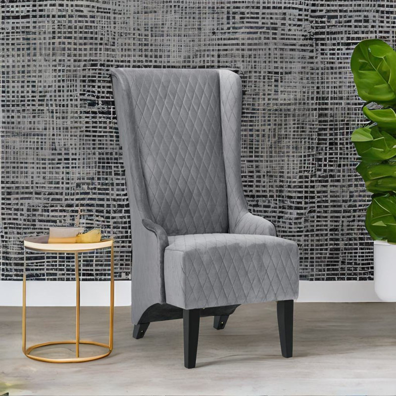 Rivah Upholstered Wingback Chair, Gray Revolution Performance Fabrics®, 1 