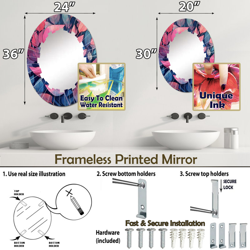Ballester Oval Mirror, 30" x 20"