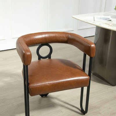 Chair, Contemporary Designed House Hold Chenille Fabric Upholstered Accent Chair/Dining Chair/Barrel Side Chairs Kitchen Armchair For Living Room Set Of 1 (PU)